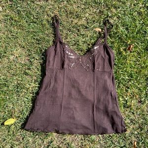 Vintage Y2K brown butterfly tank